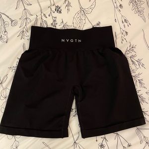 NVGTN Black Solid Seamless Shorts